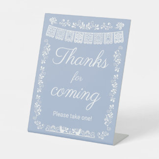 Cielito Lindo Blauwe Baby Shower Bedankt voor uw k Reclamebord Met Voetstuk