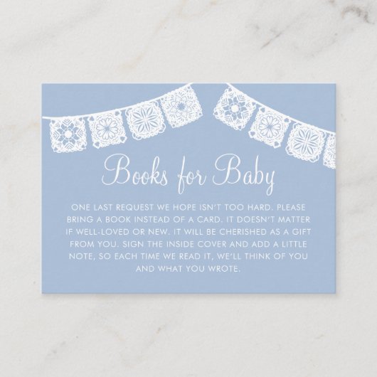 Cielito Lindo Blue Arch Papel Picado Baby shower Informatiekaartje (Voorkant)