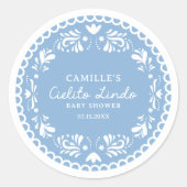 Cielito Lindo Blue Boy Baby shower Ronde Sticker (Voorkant)