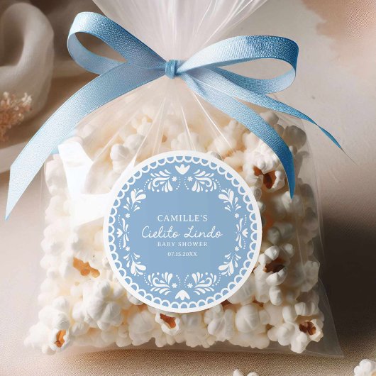 Cielito Lindo Blue Boy Baby shower Ronde Sticker