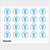 Cielito Lindo blue boy Bedankt baby shower Ronde Sticker (Vel)
