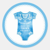 Cielito Lindo blue boy Bedankt baby shower Ronde Sticker (Voorkant)