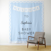 Cielito Lindo Blue Welkom Baby shower Achtergrond Wandkleed (In situ)