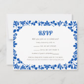 Cielito Lindo Bold Blue Geometric RSVP Card (Voorkant)