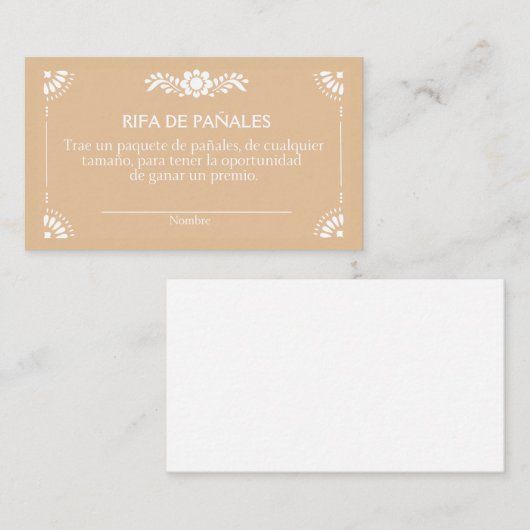 Cielito Lindo Brown Spaanse behuizing Raffle Kaart (Voorkant / Achterkant)