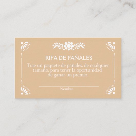 Cielito Lindo Brown Spaanse behuizing Raffle Kaart (Voorkant)