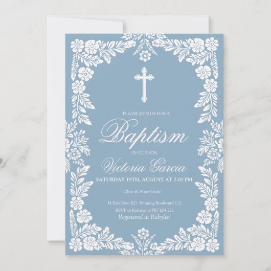 Cielito Lindo doop baby blauw Kaart (Voorkant)