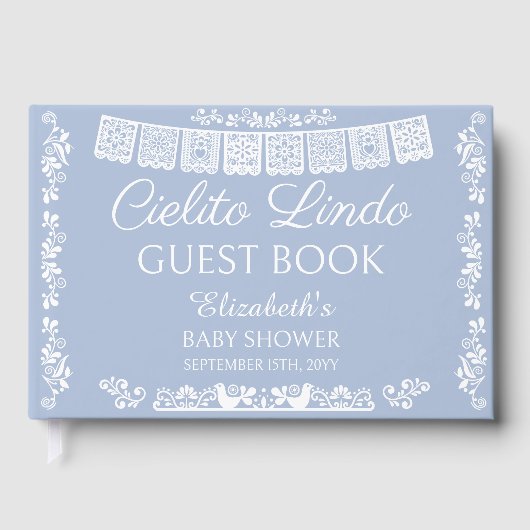 Cielito Lindo Dusty Blue Baby Shower Gastenboek (Voorkant)