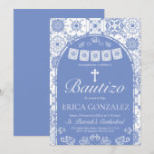 Cielito Lindo Dusty Blue Bautizo Talavera  Kaart (Voorkant / Achterkant)