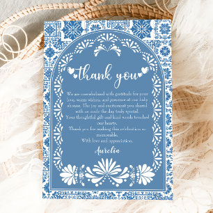 Cielito lindo Dusty Blue Mexican Baby shower Bedankkaart