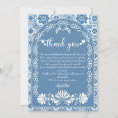 Cielito lindo Dusty Blue Mexican Baby shower Bedankkaart (Voorkant)