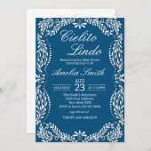 Cielito lindo dusty blue Mexican baby shower Kaart (Voorkant / Achterkant)