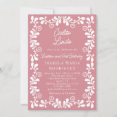 Cielito Lindo Dusty Pink Baptism & First Birthday Kaart (Voorkant)