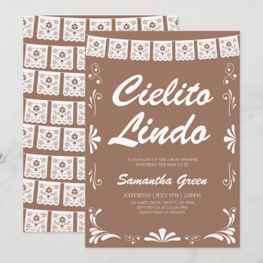 Cielito Lindo Genderneutraal Baby shower Kaart (Voorkant / Achterkant)