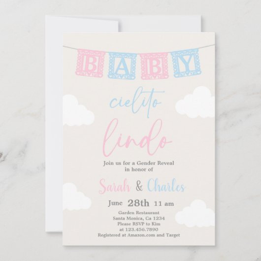 Cielito Lindo Genderonthulling Uitnodiging (Voorkant)