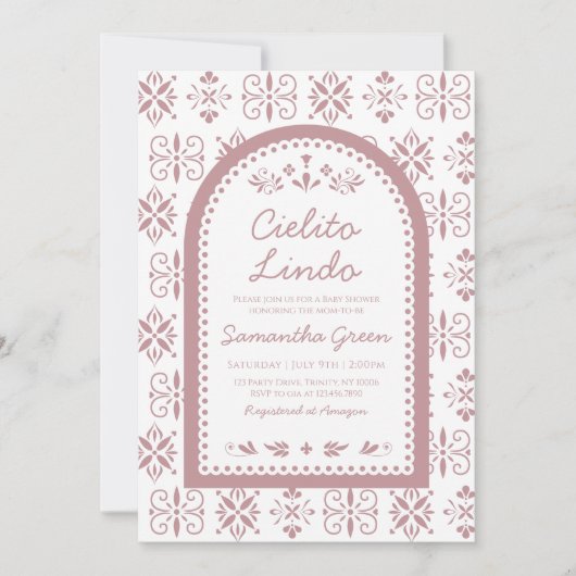 Cielito Lindo Girl Baby shower Kaart (Voorkant)