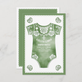 Cielito Lindo groen baby shower Luier Raffle Informatiekaartje
