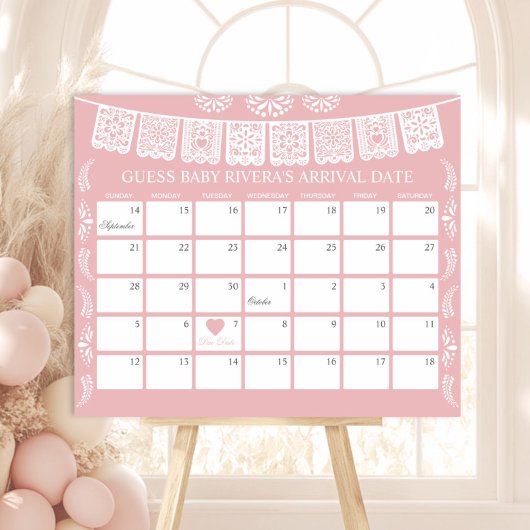 Cielito Lindo Guess the due Date calendar Poster