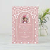 Cielito Lindo Invitation 1st Birthday With Photo Kaart (Staand voorkant)