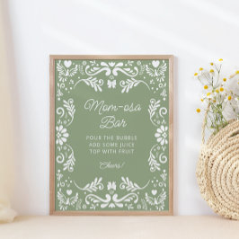 Cielito Lindo Mexicaans Baby shower Mom-osa Bar Poster