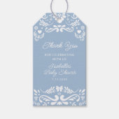 Cielito Lindo Mexicaans Blauw Baby shower Dank u Cadeaulabel (Voorkant)