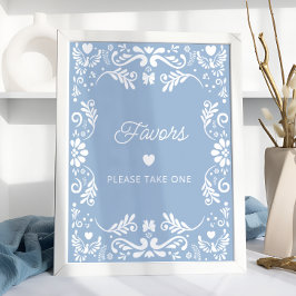 Cielito Lindo Mexicaans Blauw Baby shower Favoriet Poster