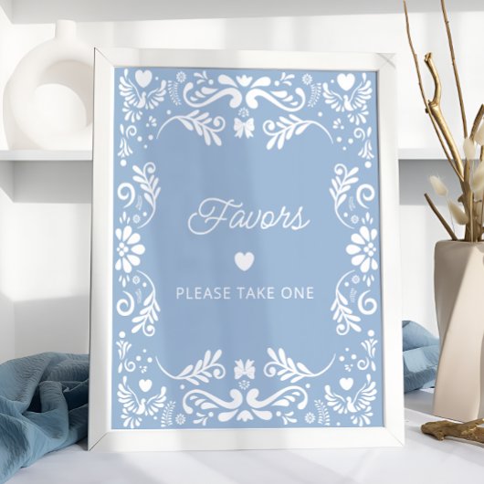 Cielito Lindo Mexicaans Blauw Baby shower Favoriet Poster