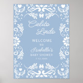 Cielito Lindo Mexicaans Blauw Baby shower Welkom Poster (Voorkant)