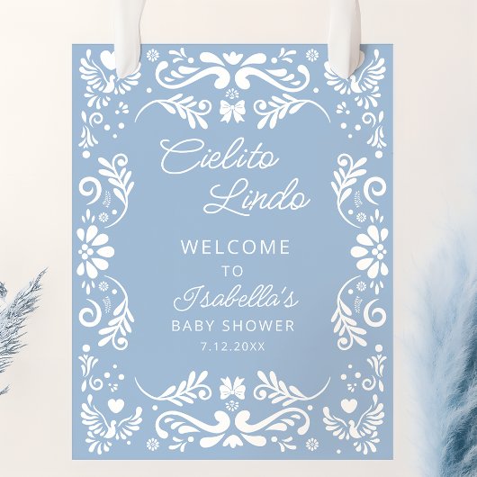 Cielito Lindo Mexicaans Blauw Baby shower Welkom Poster