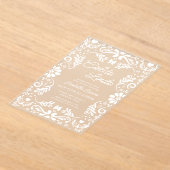 Cielito Lindo Mexicaans Wit Baby shower Acryl Uitnodigingen (Laagn)