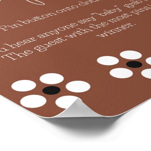 Cielito Lindo Mexicaans Zeg geen Baby shower Spel Poster (Hoek)