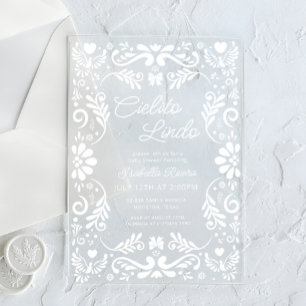 Cielito Lindo Mexicaanse Baby Shower Acryl Uitnodigingen