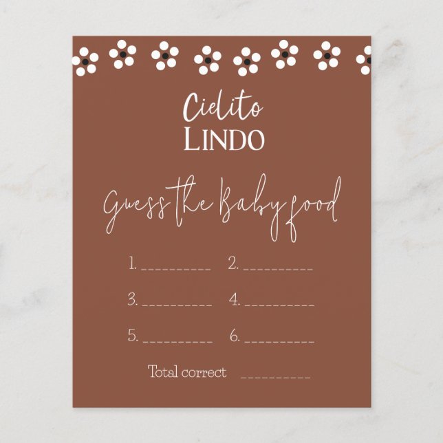 Cielito Lindo Mexicaanse Baby shower Guess Food Ga (Voorkant)