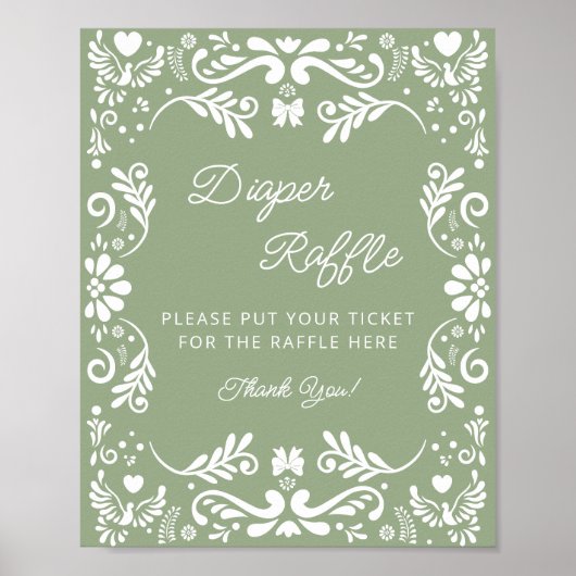 Cielito Lindo Mexicaanse Baby shower Luier Raffle Poster (Voorkant)