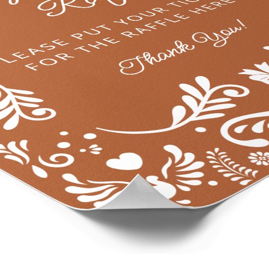 Cielito Lindo Mexicaanse Baby shower Luier Raffle Poster (Hoek)