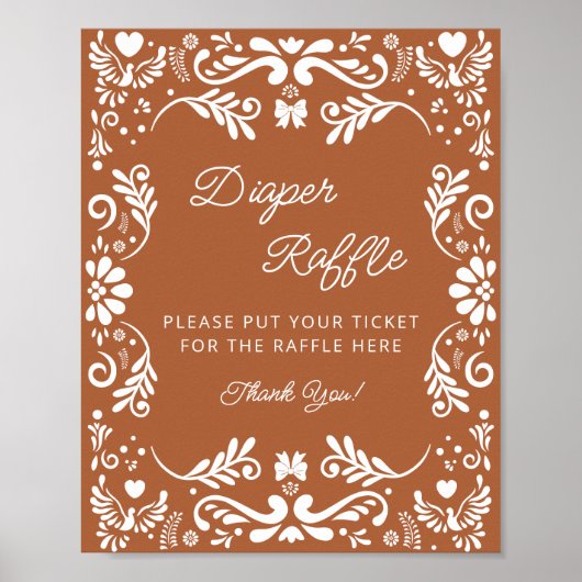 Cielito Lindo Mexicaanse Baby shower Luier Raffle Poster (Voorkant)