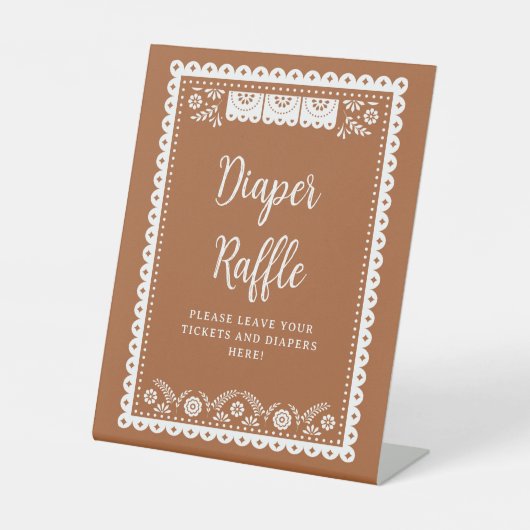 Cielito Lindo Mexicaanse Baby Shower Luierspel Reclamebord Met Voetstuk (Voorkant)