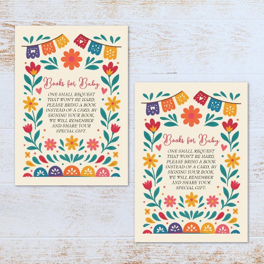 Cielito Lindo Mexican Baby Shower Books for Baby Informatiekaartje