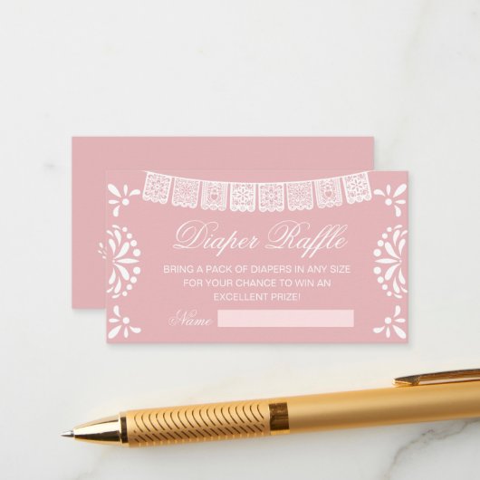 Cielito Lindo Mexican Baby Shower Diaper Raffle Informatiekaartje (Voorkant / Achterkant in situ)