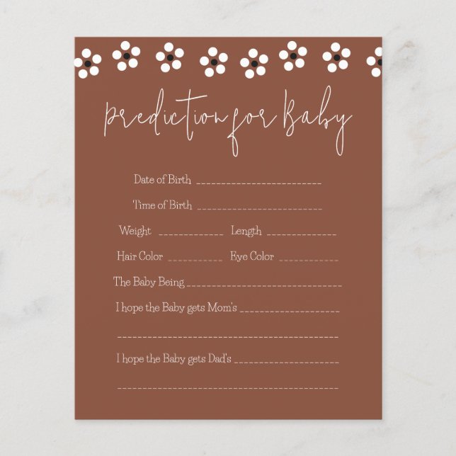 Cielito Lindo Mexican Baby shower Prediction Kaart (Voorkant)