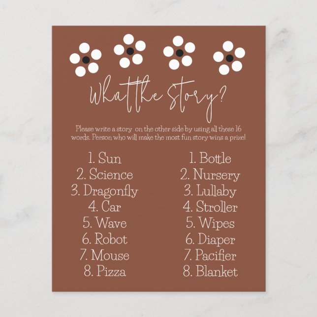 Cielito Lindo Mexican Baby shower Story Game Kaart (Voorkant)