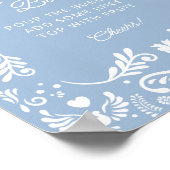 Cielito Lindo Mexican Blue Baby shower Mom-osa Bar Poster (Hoek)