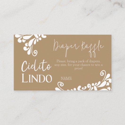 Cielito Lindo Mexican Fiesta Baby shower Luier Informatiekaartje (Voorkant)