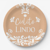 Cielito Lindo Mexican Fiesta Neutraal Baby shower Papieren Bordje (Voorkant)