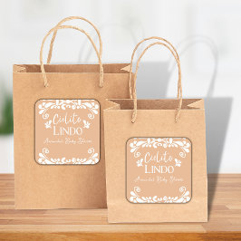 Cielito Lindo Mexican Fiesta Neutraal Baby shower Vierkante Sticker