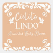 Cielito Lindo Mexican Fiesta Neutraal Baby shower Vierkante Sticker (Voorkant)