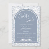 Cielito Lindo Mexican Folk Art Blue Invitation Feestdagenkaart (Voorkant)