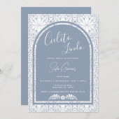 Cielito Lindo Mexican Folk Art Blue Invitation Feestdagenkaart (Voorkant / Achterkant)