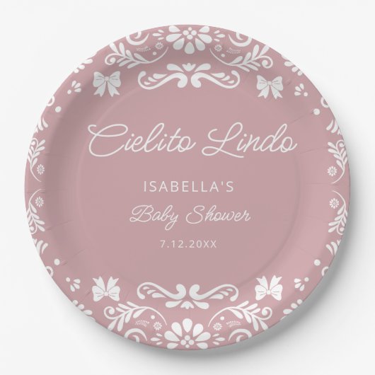 Cielito Lindo Mexican Girl Baby shower Papieren Bordje (Voorkant)