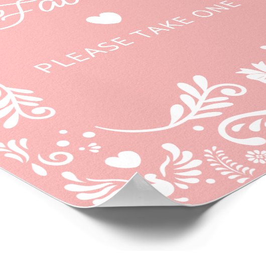 Cielito Lindo Mexican Pink Baby shower Favors Poster (Hoek)